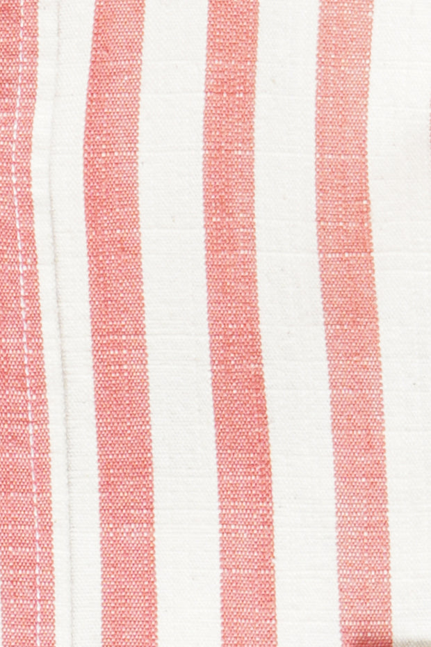 Sartorio Jumbo Pinstripe Denim Snap Button Cotton Overshirt