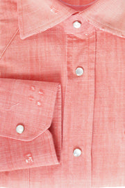 Sartorio Solid Denim Snap Button Cotton Shirt