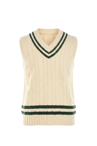 Fedeli Merino Wool V-Neck Varsity Sweater Vest