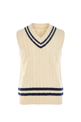 Fedeli Merino Wool V-Neck Varsity Sweater Vest