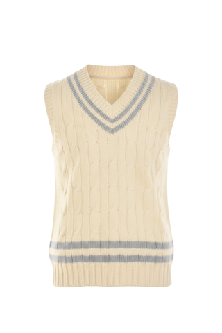 Fedeli Merino Wool V-Neck Varsity Sweater Vest