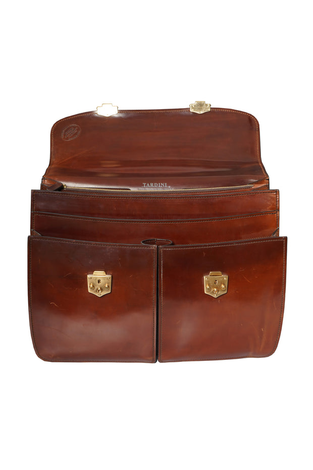 Tardini Double-Gusset Shell Cordovan Business Briefcase