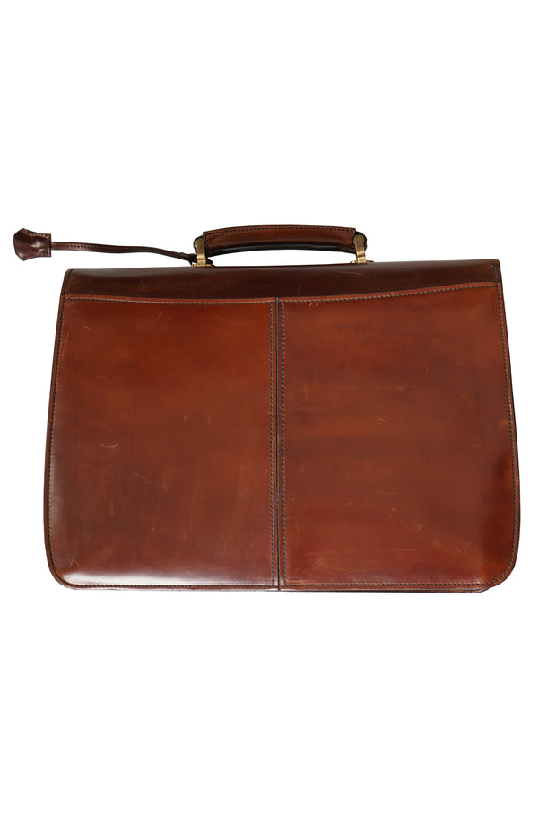 Tardini Double-Gusset Shell Cordovan Business Briefcase