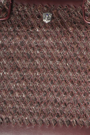Tardini Woven Full-Grain Calfskin-Alligator Leather Briefcase Bag