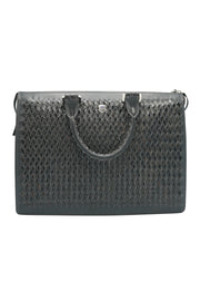 Tardini Woven Full-Grain Calfskin-Alligator Leather Business Tote Bag