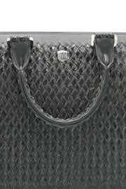 Tardini Woven Full-Grain Calfskin-Alligator Leather Business Tote Bag