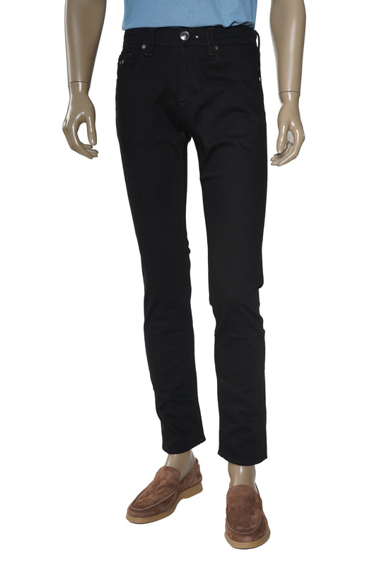 Tramarossa Solid Black Denim Pants