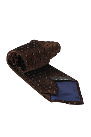 Trussardi Geometric Micro-Pattern Silk Tie