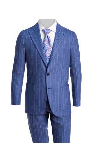 Sartorio Jumbo Pinstripe Virgin Wool-Cashmere Suit