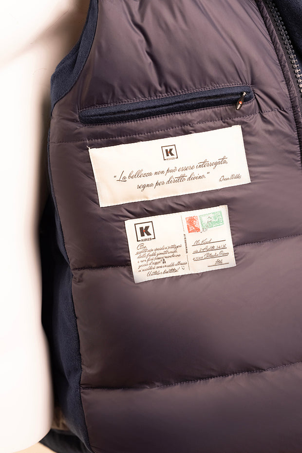 Kired by Kiton BEAR Cashmere-Nylon-Goose Down-Wool Vest