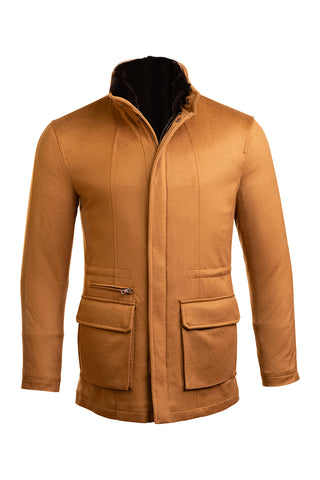Kired by Kiton KONEW Cashmere-Mink Fur Overcoat