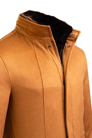 Kired by Kiton KONEW Cashmere-Mink Fur Overcoat