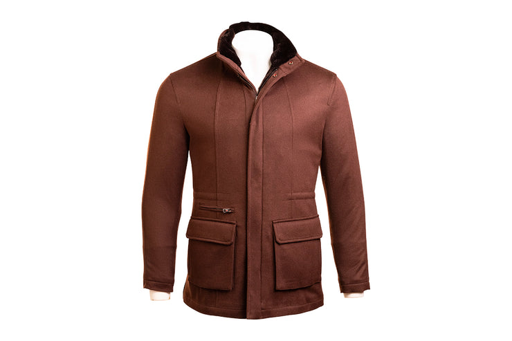 Kired by Kiton KONEW Cashmere-Mink Fur Overcoat