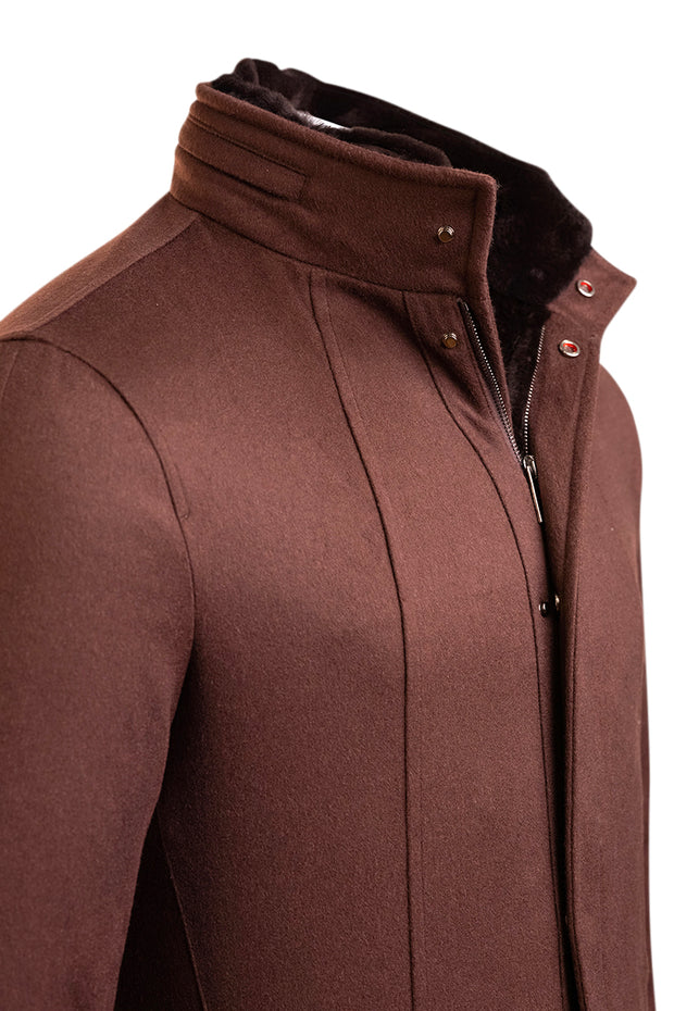 Kired by Kiton KONEW Cashmere-Mink Fur Overcoat