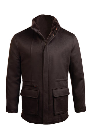 Kired by Kiton KONEW Cashmere-Mink Fur Overcoat