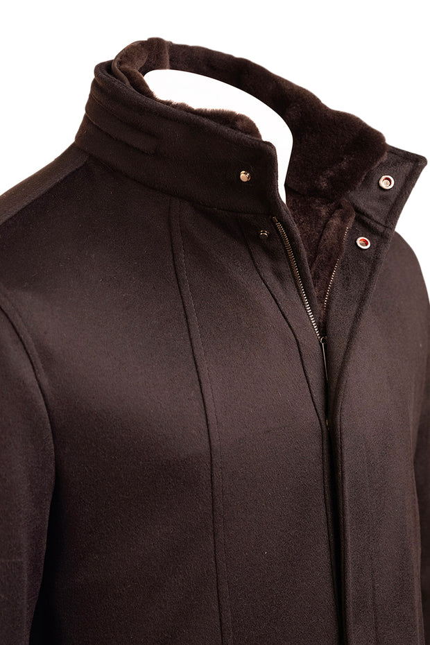 Kired by Kiton KONEW Cashmere-Mink Fur Overcoat