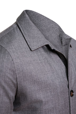 Kired Kata Pinstriped Virgin Wool Overcoat