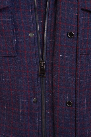 Carlo Barbera Meru Plaid Cashmere Jacket w/ Removable Trim