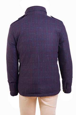 Carlo Barbera Meru Plaid Cashmere Jacket w/ Removable Trim