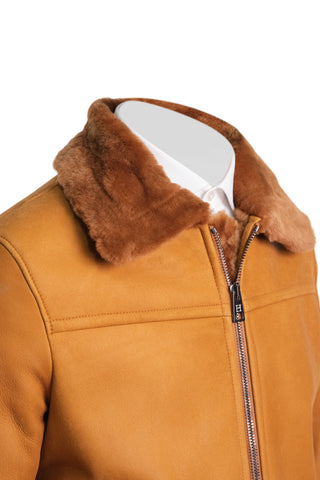 Hettabretz Leather Belted Shearling Overcoat