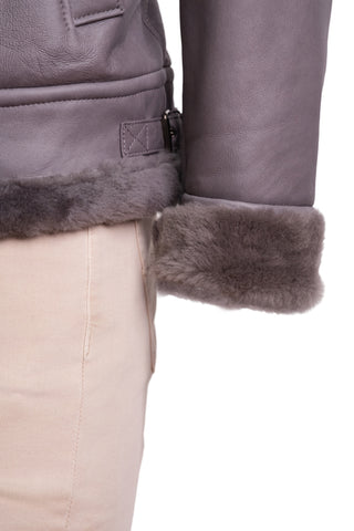 Hettabretz Leather Belted Shearling Overcoat