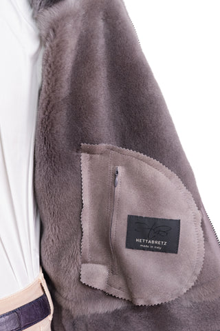 Hettabretz Leather Belted Shearling Overcoat