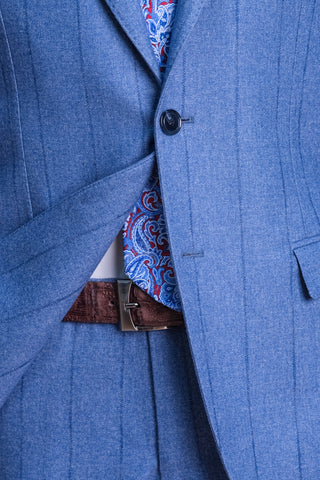 Sartorio Pinstripe Virgin Wool-Cotton-Cashmere Suit