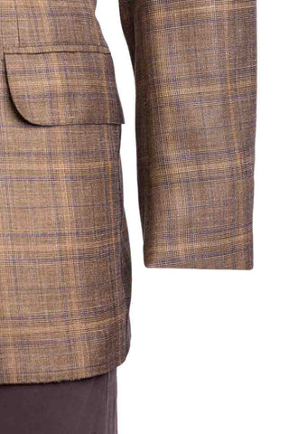 Kiton Windowpane Cashmere-Linen-Silk Sport Jacket