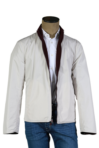 Kired by Kiton Burgundy/ White Solid Cashmere Reversible Jacket