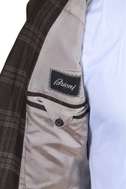 Brioni Dark-Brown Checked Wool Sport Jacket