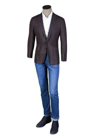 Sartorio Brown Plaid Sport Jacket