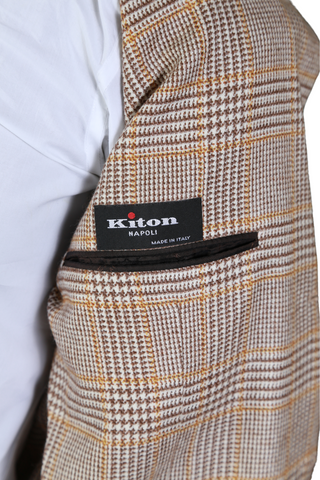 Kiton Light-Brown Checked Cashmere Sport Jacket