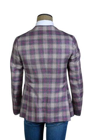 Isaia Purple/ Grey Plaid Sport Jacket