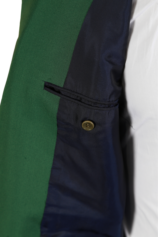 Kiton Green Solid Silk Sport Jacket