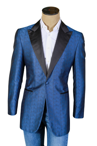 Stefano Ricci Blue Patern Silk Tuxedo