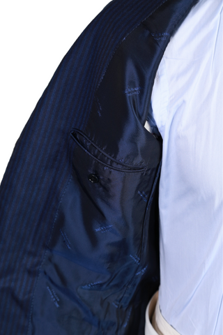 Kiton Dark-Blue Striped Sport Jacket