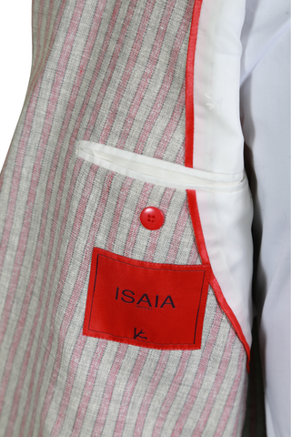 Isaia Grey/ Pink Striped Sport Jacket