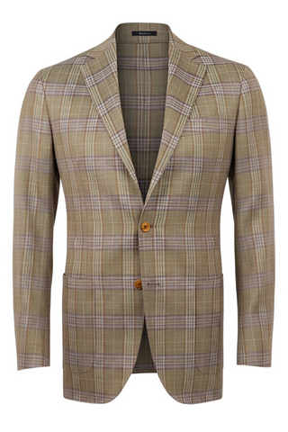 Sartorio Virgin Wool-Silk-Linen Checked Sport Jacket