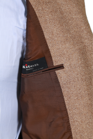 Kiton Light-Brown Solid Sport Jacket