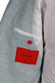 Isaia Light-Blue Solid Sport Jacket
