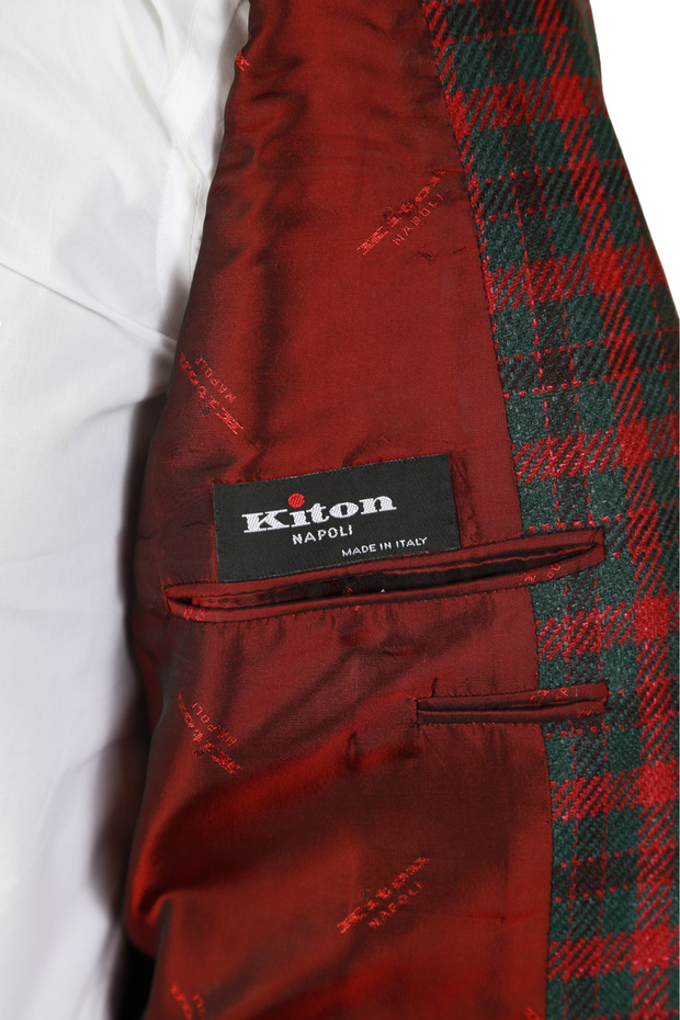 Kiton Red Checked Sports Jacket