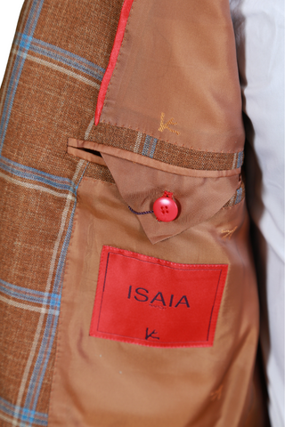 Isaia Rust Windowpane Suit