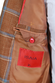 Isaia Rust Windowpane Suit