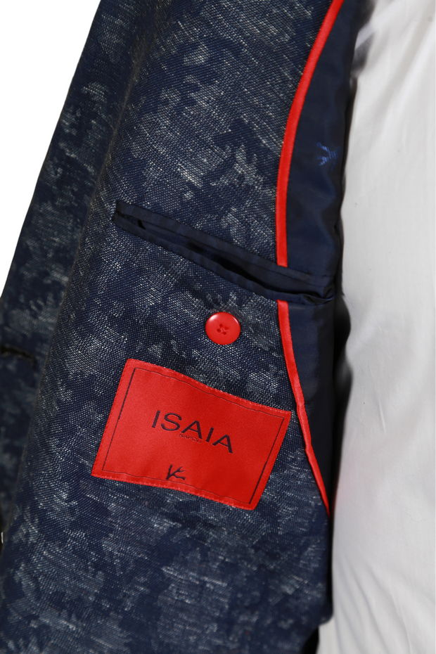 Isaia Dark-Blue Floral Sport Jacket