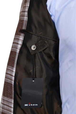 Kiton Light-Brown Checked Sport Jacket