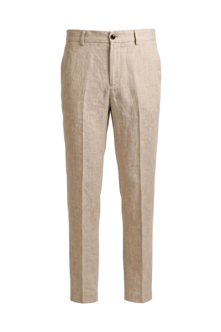 Beige pants on a light gray background