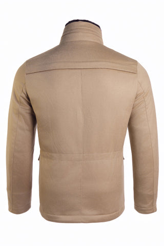 Kired by Kiton MUTP Cashmere Goose Down Overcoat w/ Fur Trim Collar