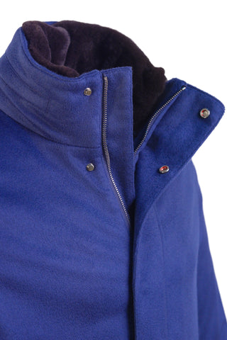 Kired by Kiton MUTP Cashmere Goose Down Overcoat w/ Fur Trim Collar