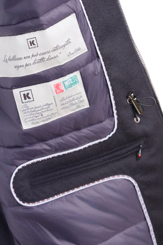 Kired by Kiton MUTP Cashmere Goose Down Overcoat w/ Fur Trim Collar