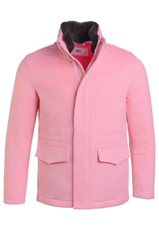 Kired by Kiton MUTP Cashmere Goose Down Overcoat w/ Fur Trim Collar